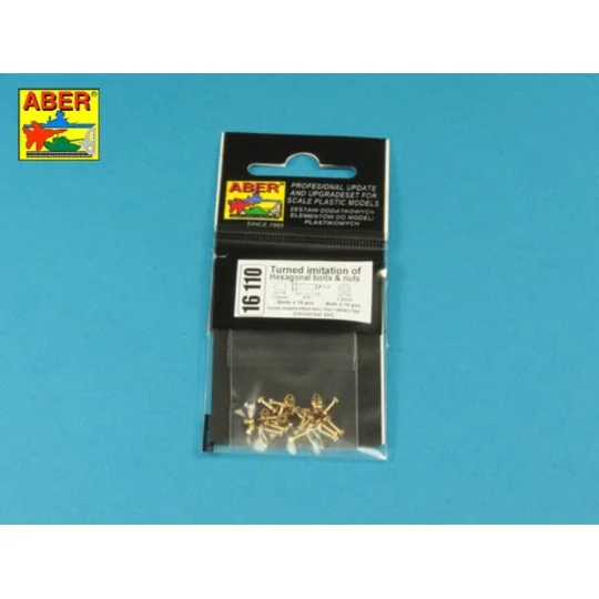 Turned imitation of Hexagonal bolts & nuts 1,6 x 4,0 mm x 15 pcs. A...