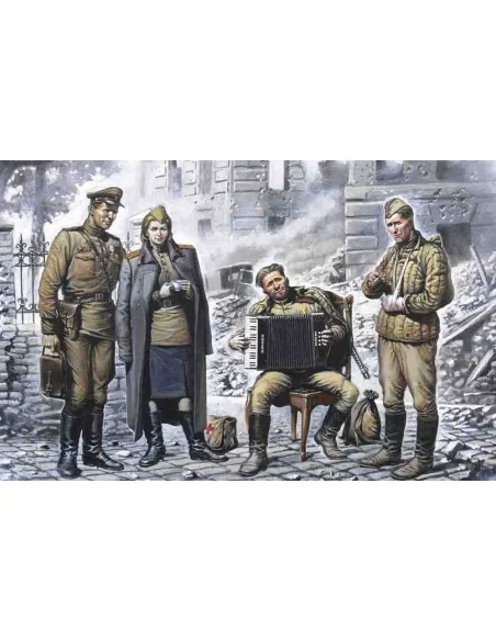 [NO_DESC] Sowjetische Soldaten bei der Pause Mai 1945, 1/35 - ICM 3...