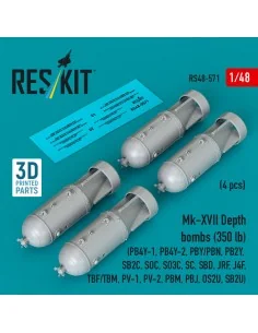 Mk-XVII Depth bombs (350 lb) (4 pcs) (PB4Y-1, PB4Y-2, PBY/PBN, PB2Y...