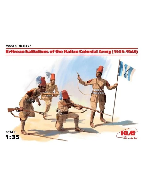 Eritrean battalions of the Italian Army (1939-1940) 4 figures, 1/35...
