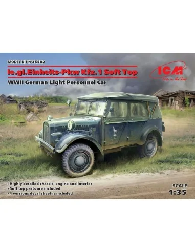 le.gl.Einheitz-Pkw Kfz.1 Soft Top, WWII German Light Personnel Car,...