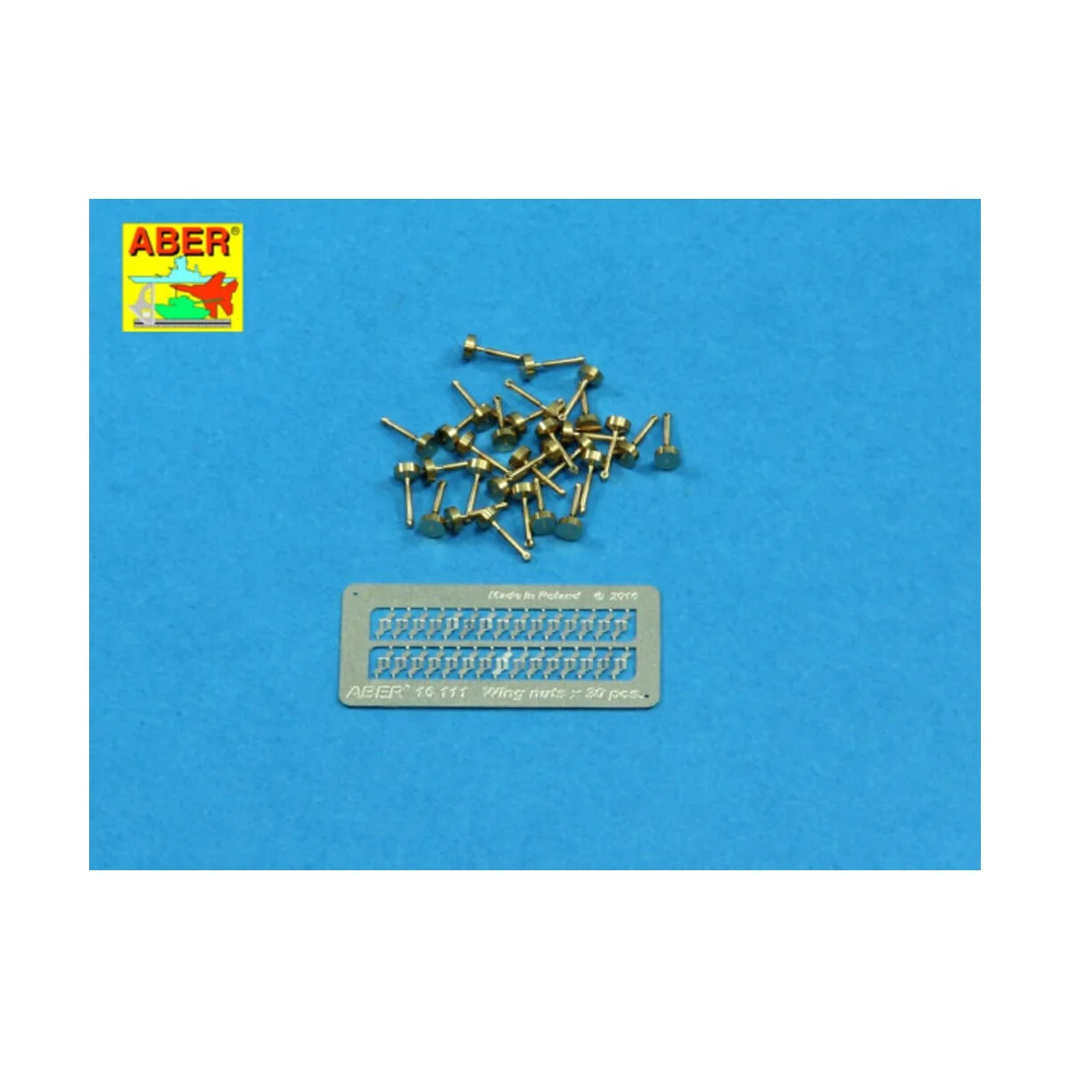 Wing nuts PE nuts with turned bolt x 30 pcs., 1/16 - Aber Models 16111