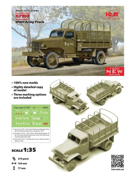 G7107, WWII Army Truck (100% new molds), 1/35 - ICM 35593