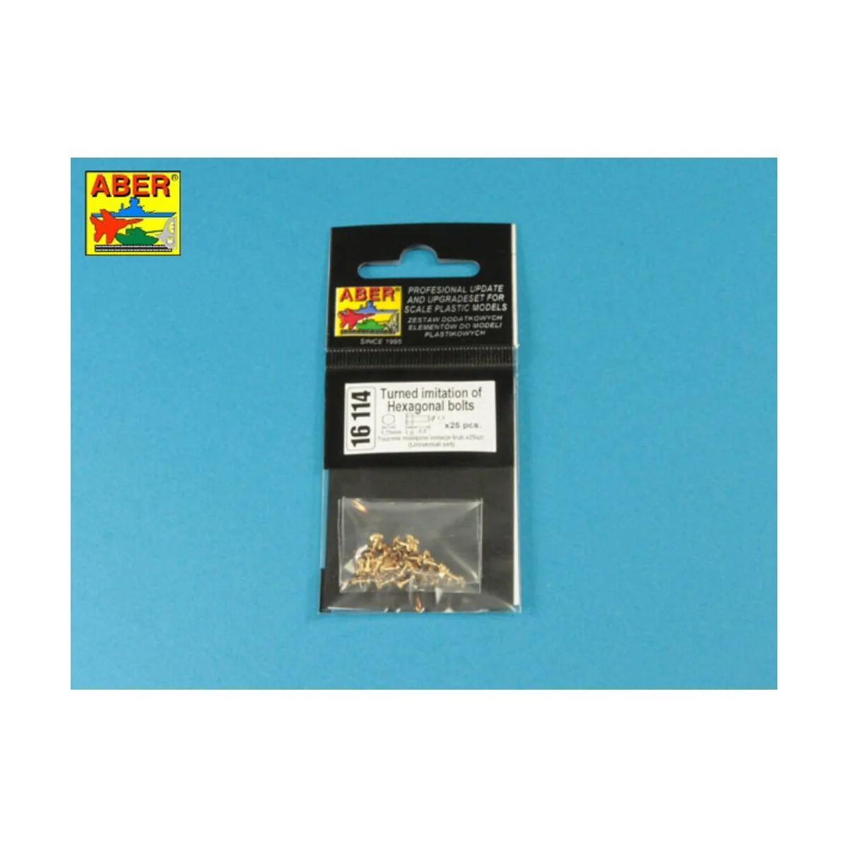 Turned imitation of Hexagonal bolts 1, 75 x 2, 20 mm x 25 pcs., 1/1...