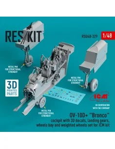 OV-10D+ Bronco Cockpit, landing gears, wheels bay and weighted whee...