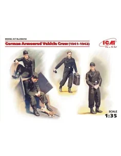 German Armoured Vehicle Crew 1941-1942 4 figures and cat, 1/35 - IC...