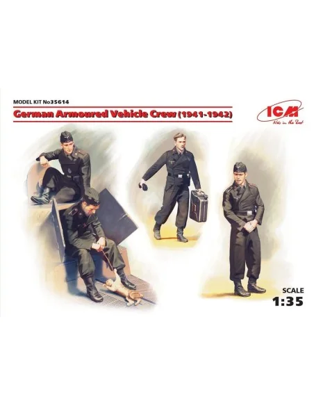 [NO_DESC] German Armoured Vehicle Crew 1941-1942 4 figures and cat,...