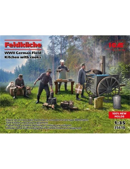 Feldküche, WWII German Field Kitchen with cooks (100% new molds), 1...