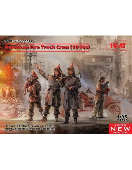 American Fire Truck Crew (1910s) (100% new molds), 1/35 - ICM 35622