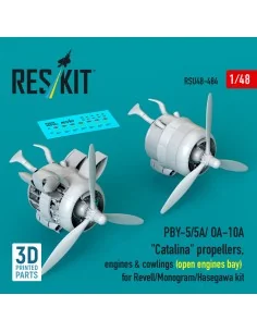 PBY-5/5A/ OA-10A Catalina propellers, engines & cowlings (open engi...