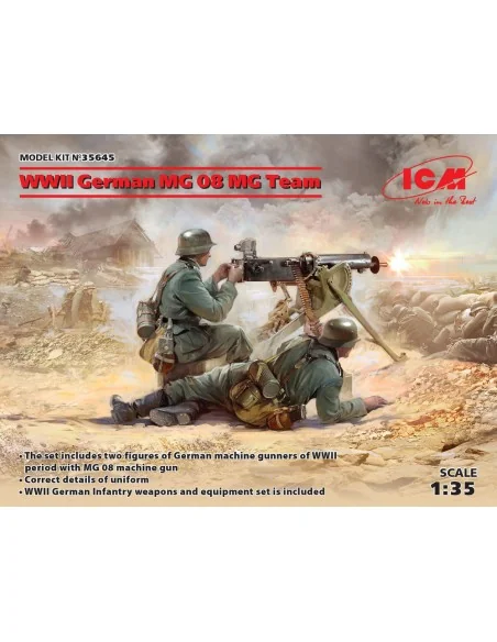 WWII German MG08 MG Team (2 figures), 1/35 - ICM 35645