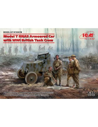 [NO_DESC] Model T RNAS Armoured Car with WWI British Tank rew, 1/35...