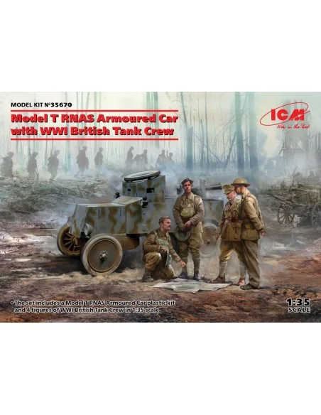 Model T RNAS Armoured Car with WWI British Tank rew, 1/35 - ICM 35670
