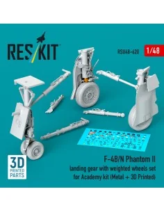 F-4B/N Phantom II landing gear with weighted wheels set (Metal + 3D...