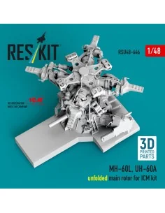 MH-60L, UH-60A, unfolded main rotor (3D Printed) for ICM, 1/48 - Re... 2