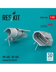 MH-60L, UH-60A exhaust (3D Printed) for ICM, 1/48 - ResKit Models R...