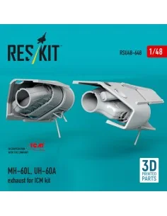MH-60L, UH-60A exhaust (3D Printed) for ICM, 1/48 - ResKit Models R... 2