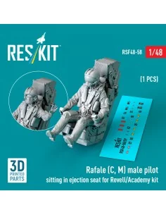 Rafale (C, M) male pilot sitting in ejection seat for Revell/Academ...