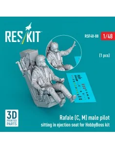 Rafale (C, M) male pilot sitting in ejection seat for HobbyBoss kit...