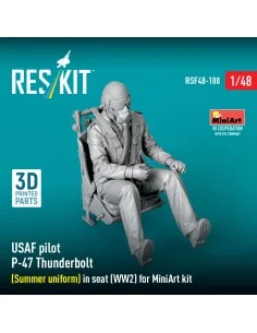 USAF pilot P-47 Thunderbolt (Summer uniform) in seat (WW2) for Mini... 2