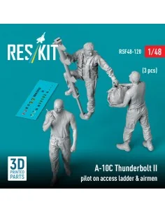A-10C Thunderbolt II pilot on access ladder & airmen (3 pcs) (3D Pr...