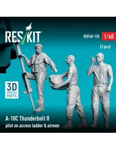A-10C Thunderbolt II pilot on access ladder & airmen (3 pcs) (3D Pr... 2