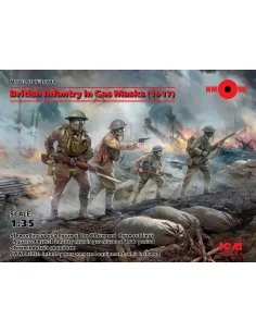 British Infantry in Gas Masks(1917)4 Figu, 1/35 - ICM 35703
