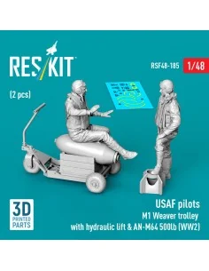USAF pilots (2 pcs) & M1 Weaver trolley with hydraulic lift & AN-M6...