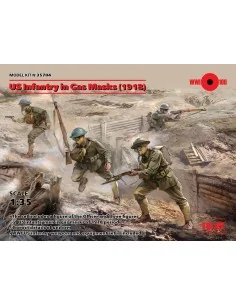 US Infantry in Gas Masks(1918)4 Figures, 1/35 - ICM 35704