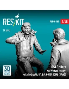 USAF pilots (2 pcs) & M1 Weaver trolley with hydraulic lift & AN-M6... 2