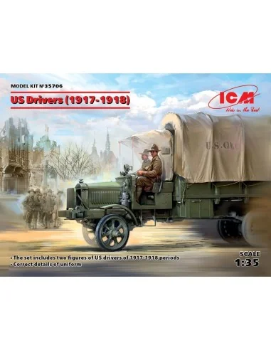 US Drivers(1917-1918)(2 figures), 1/35 - ICM 35706