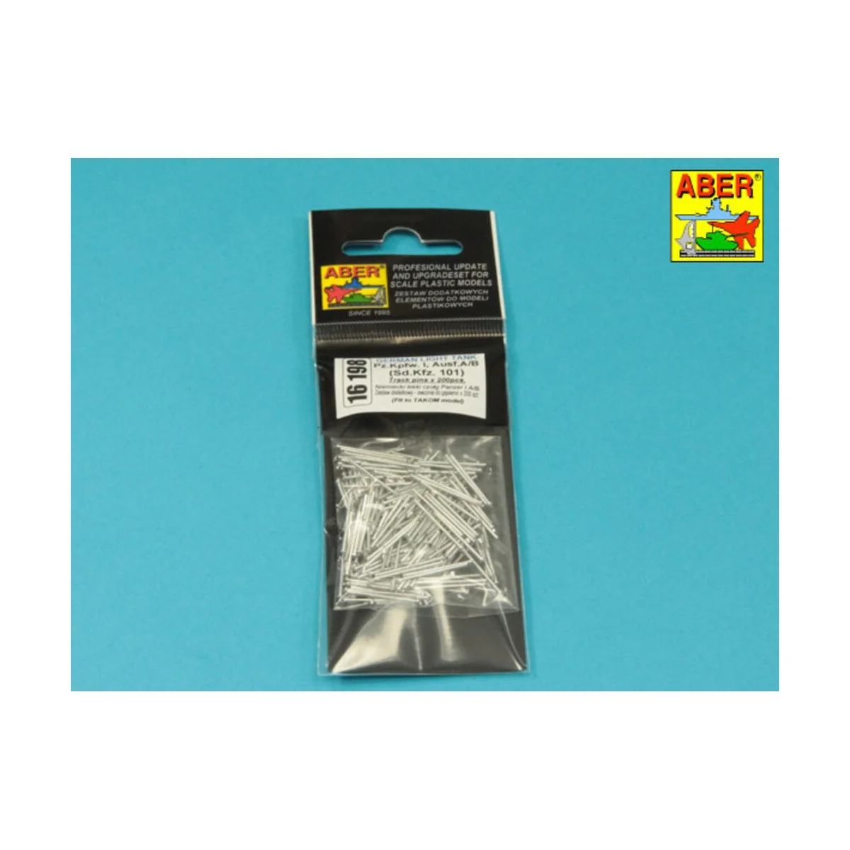 Pz.Kpfw.I Ausf. A/B -track link pins x 200 pcs. - Aber Models 16198