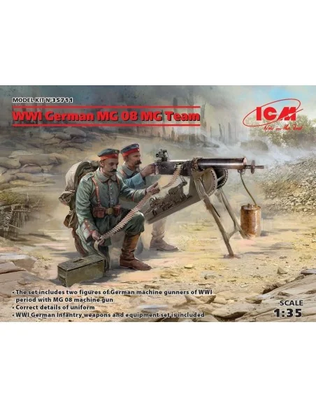 WWI German MG08 MG Team (2 figures), 1/35 - ICM 35711