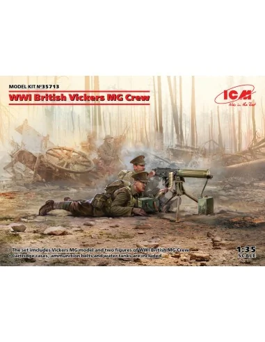 WWI British Vickers MG Crew(Vickers MG & 2figures), 1/35 - ICM 35713