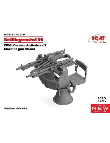Zwillingssockel 36, WWII German Anti-aircraft Machihe gun Mount (10...