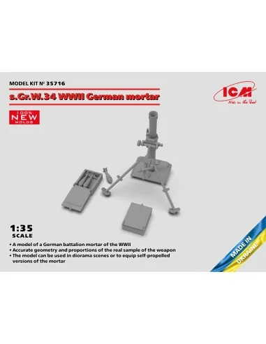 s.Gr.W.34 WWII German mortar, 1/35 - ICM 35716