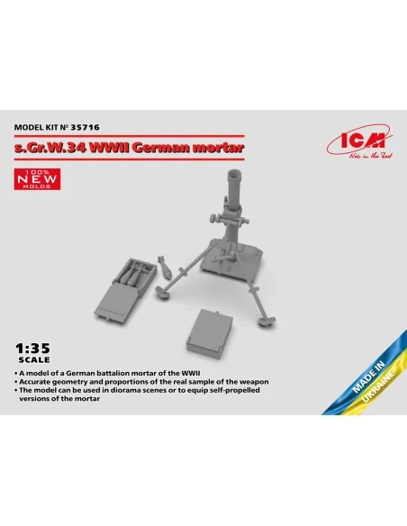 s.Gr.W.34 WWII German mortar, 1/35 - ICM 35716