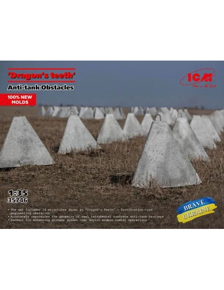 'Dragon's teeth', ?nti-tank Obstacles (100% new molds), 1/35 - ICM ...