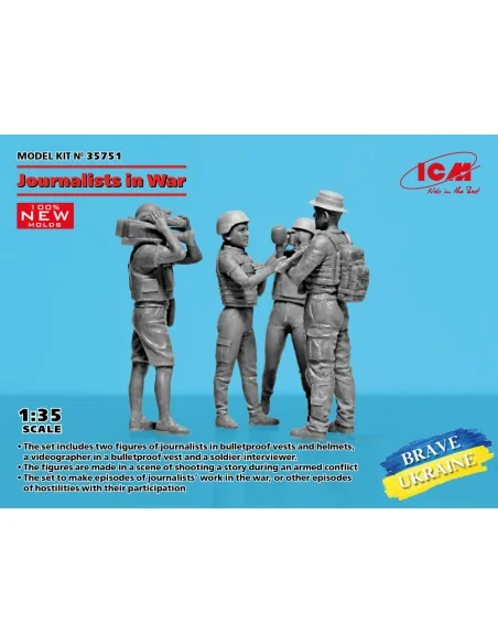 Journalists in War (4 figures) (100% new molds), 1/35 - ICM 35751