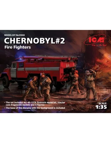Chernobyl2. Fire Fighters(AC-40-137A firetruck&4figur&diora base w....