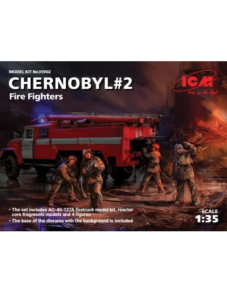 Chernobyl2. Fire Fighters(AC-40-137A firetruck&4figur&diora base w....