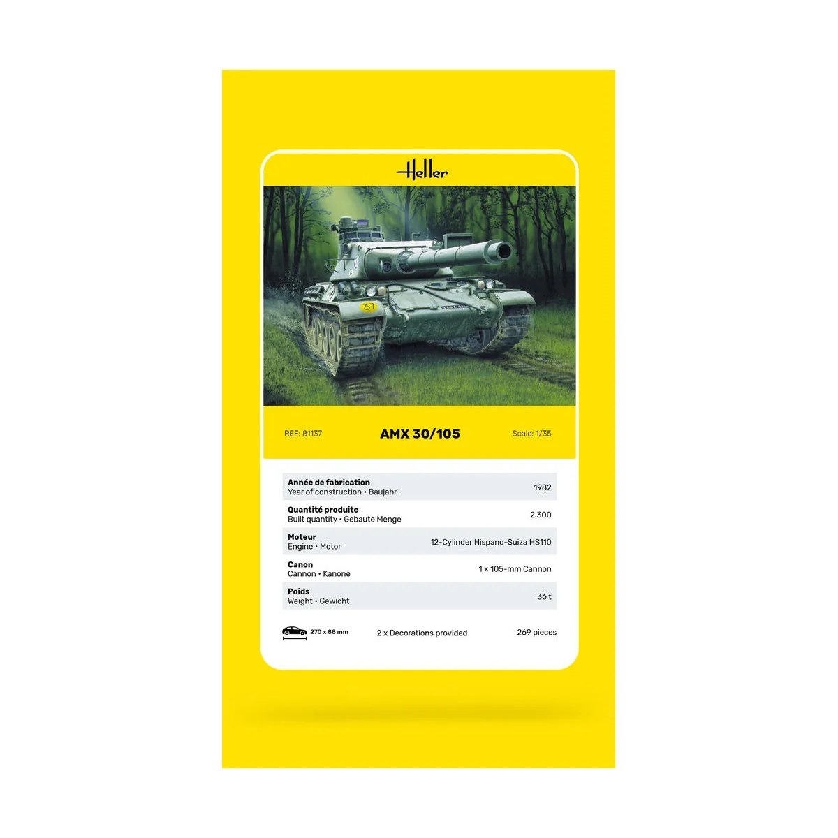 AMX 30/105, 1/35 - Heller 81137 AMX 30/105, 1/35 - Heller 81137