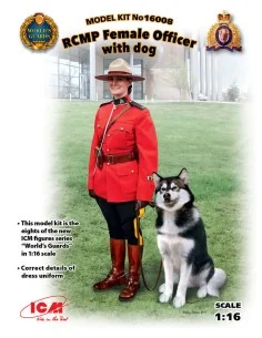 RCMP Female Officer with dog, 1/16 - ICM 16008