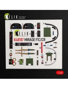 Mirage F1C/CR - interior 3D decals for Italeri, 1/48 - Kelik K48187