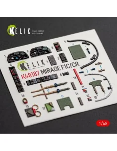 Mirage F1C/CR - interior 3D decals for Italeri, 1/48 - Kelik K48187 2