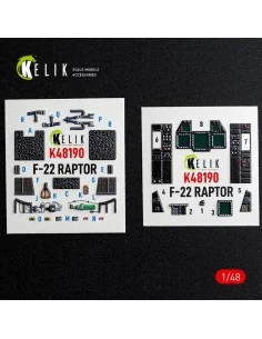 F-22 Raptor - interior 3D decals for Hasegawa, 1/48 - Kelik K48190