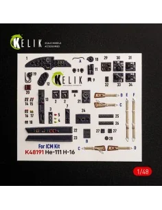 He-111 H-16 - interior 3D decals for ICM, 1/48 - Kelik K48191