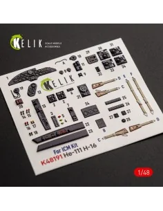 He-111 H-16 - interior 3D decals for ICM, 1/48 - Kelik K48191 2