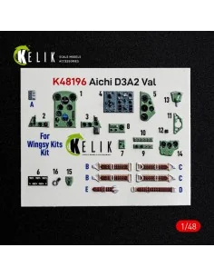 Aichi D3A2 Val - interior 3D decals for Wingsy Kits, 1/48 - Kelik K...