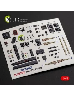 He-111 H-20 - interior 3D decals for ICM, 1/48 - Kelik K48192 2